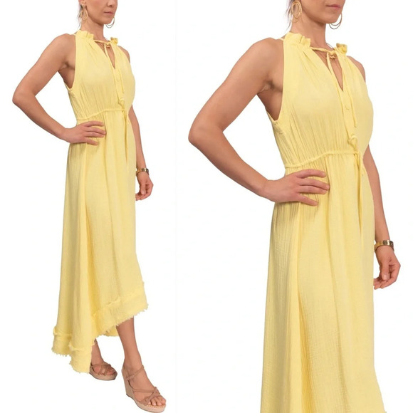 Everyday Ritual Crissie Hi Lo Dress - Pineapple Cotton Bubble Gauze - Picture 2 of 11